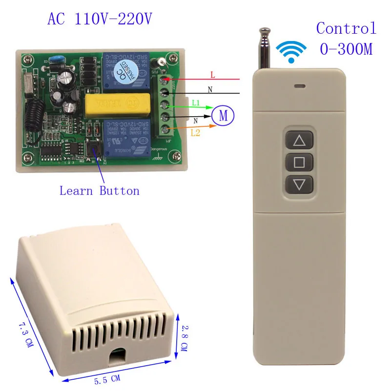 Sleeplion 300 м трубчатый двигатель двери гаража Переключатель 220 в RF дистанционное управление переключатель 110 мотор проекционного экрана