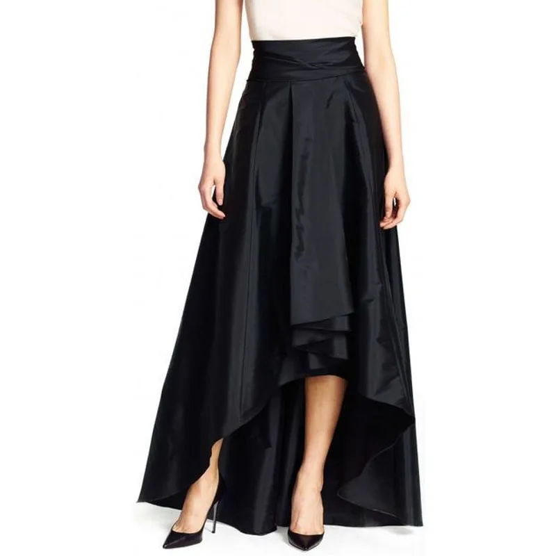 Hot Sale High Low Skirts Women Zipper Waist Floor Length Asymmetrical