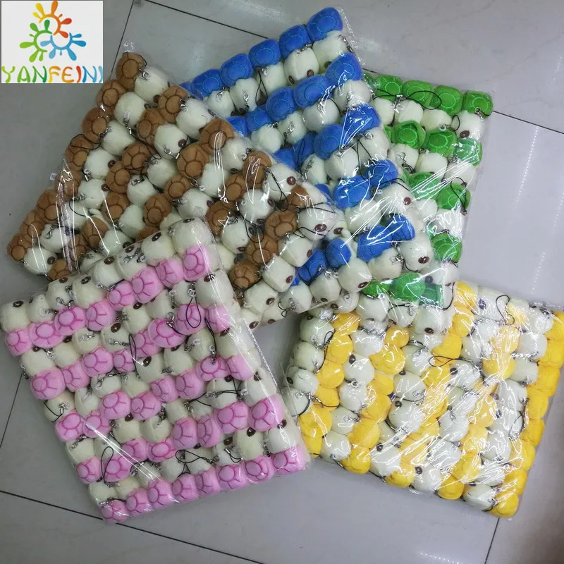 

Kawaii 5Colors Mini 6CM New Tortoise Stuffed Plush Toy , Gift Key chain Little Turtle Plush TOY DOLL ; Baby plush toy 60pcs/lot