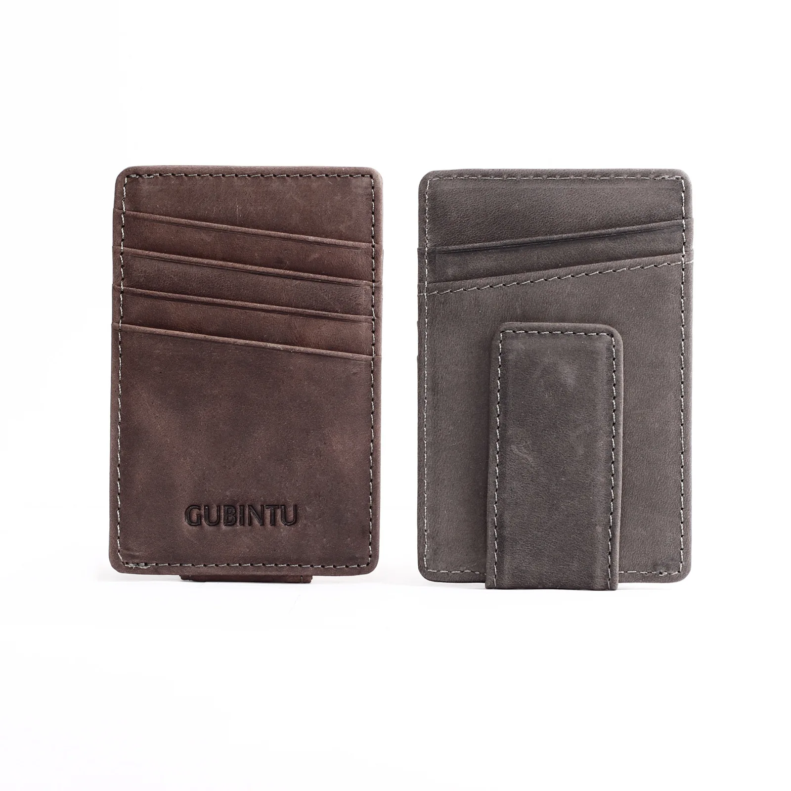 2016 Men Women 100 Scrub Genuine Leather Magnetic font b Money b font font b Clip