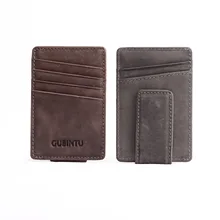 2016 Men Women 100 Scrub Genuine Leather Magnetic font b Money b font font b Clip