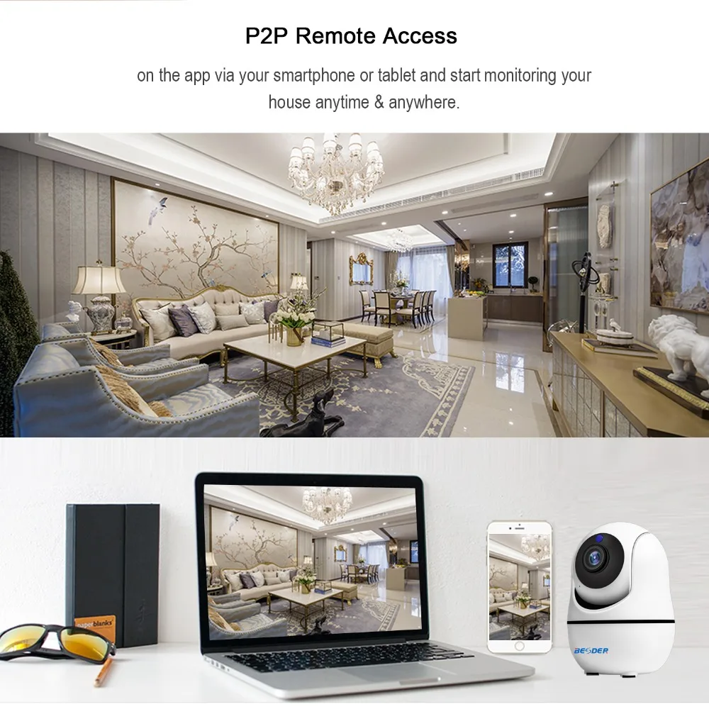 BESDER HD 1080P 720P Домашняя безопасность PTZ IP камера Wi Fi беспроводная мини Аудио Wifi
