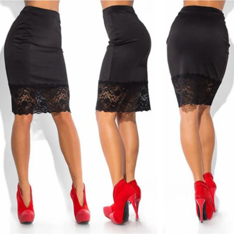 

Sexy New Womens Plain Bodycon Pencil High Waisted Ladies Stretch Mini Skirt