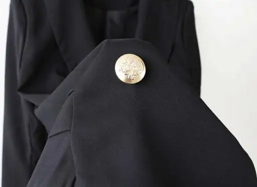 Luzuzi новый большой размер Женская ветровка лацкане с длинным рукавом пальто двубортное плиссированное платье Длинный блейзер CR6467