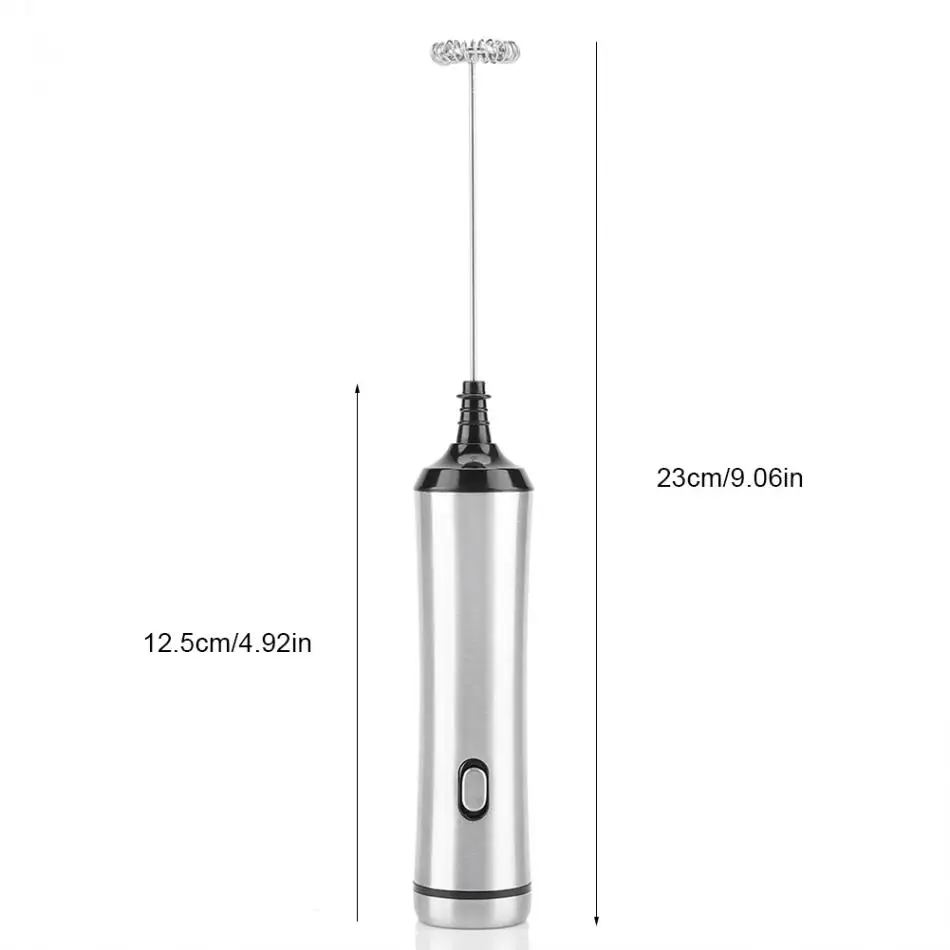 Молочный пеновзбиватель для молока из нержавеющей стали, ручной Электрический молоковзбиватель пенообразователь с подставкой венчик кофе блендер
