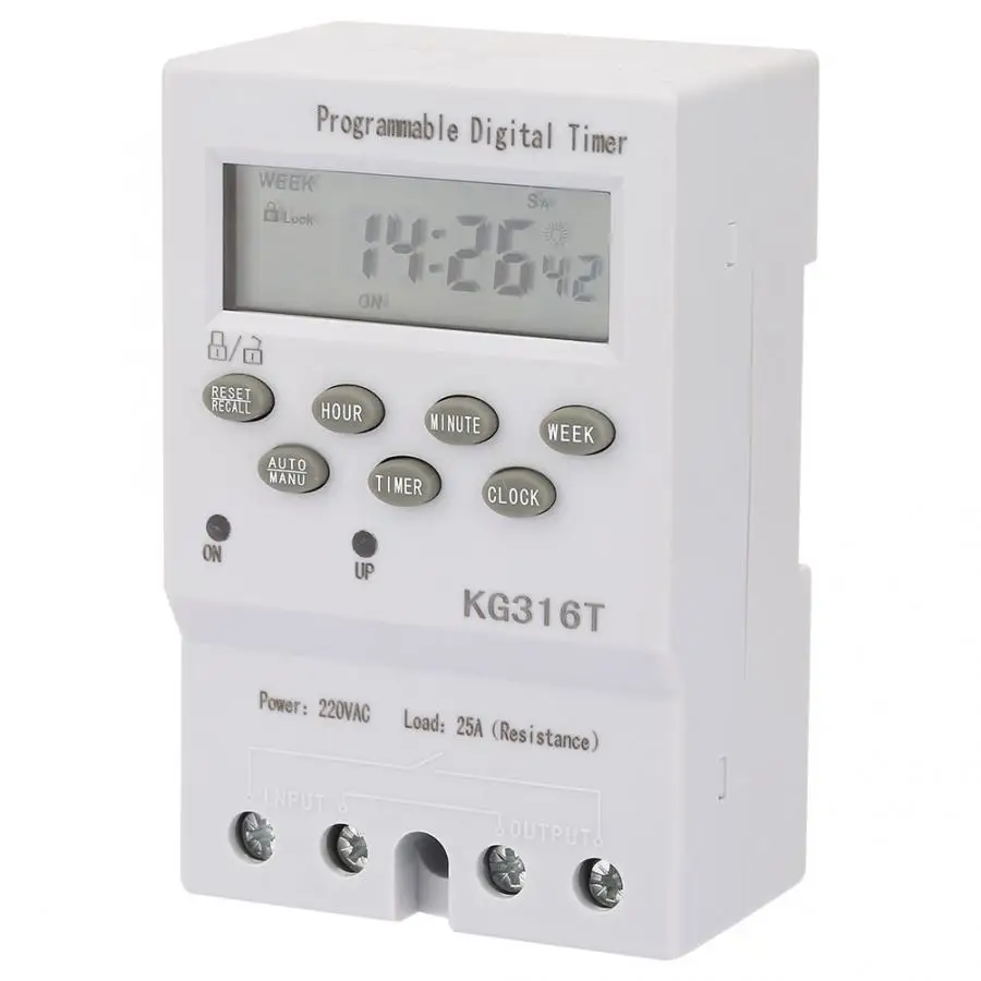 KG316T таймер 220 В микрокомпьютер управление временем переключатель