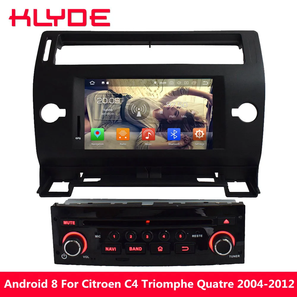 

KLYDE 4G WIFI Android 8.0 Octa Core PX5 4GB RAM 32GB ROM Car DVD Multimedia Player Radio For Citroen C4 Quatre Triumph 2004-2012