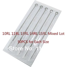 250 шт стерилизованные иглы для татуировки из нержавеющей стали иглы для татуировки 10RL 11RL 13RL 14RL 15RL для татуировки