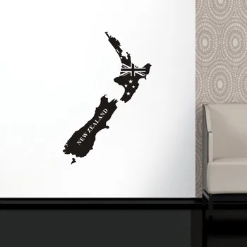 

New Zealand World Map Wall Stickers Large New Design Coffee Shop Pattern Map Wall Decal Vinyl Poster Sticker World Map Decals