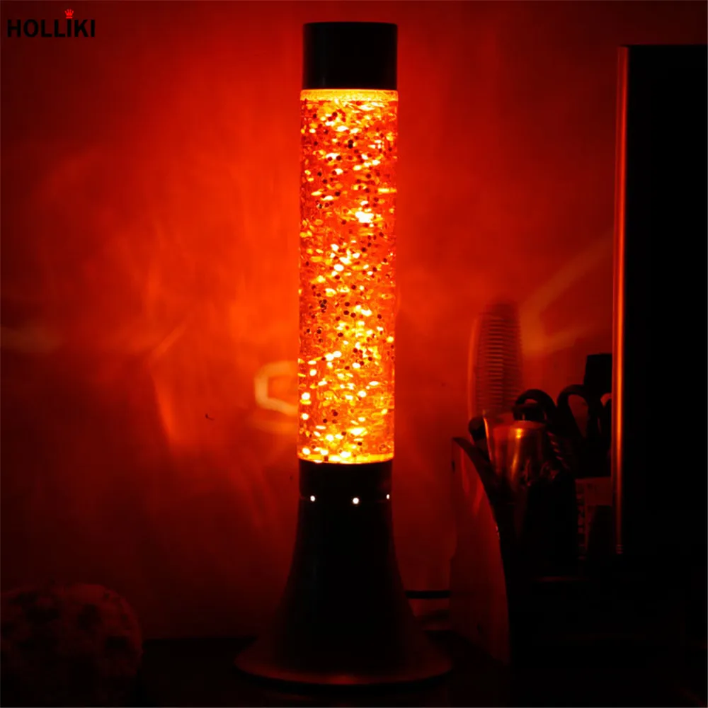 

13inch LED Metal Base Lava Lamp Light Wax Volcanic Cylindrical Style 220v Night Lights Christmas Decor for Home Hotel KTV Pub