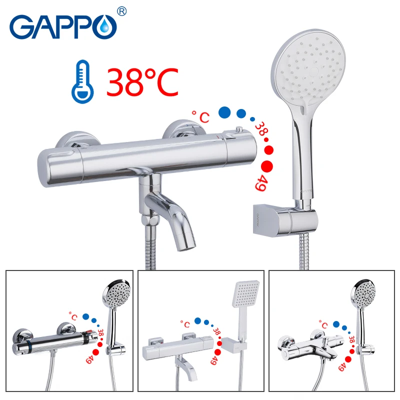 

GAPPO Shower System thermostatic bath shower mixer with thermostat waterfall wall mounted shower bath tap tapware shower head