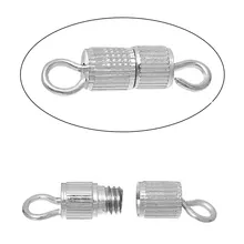 DoreenBeads, медные винтовые застежки, ожерелье, браслет, фурнитура, серебряный цвет, сделай сам, фурнитура 15 мм(5/") x 4 мм(1/8"), 6 шт