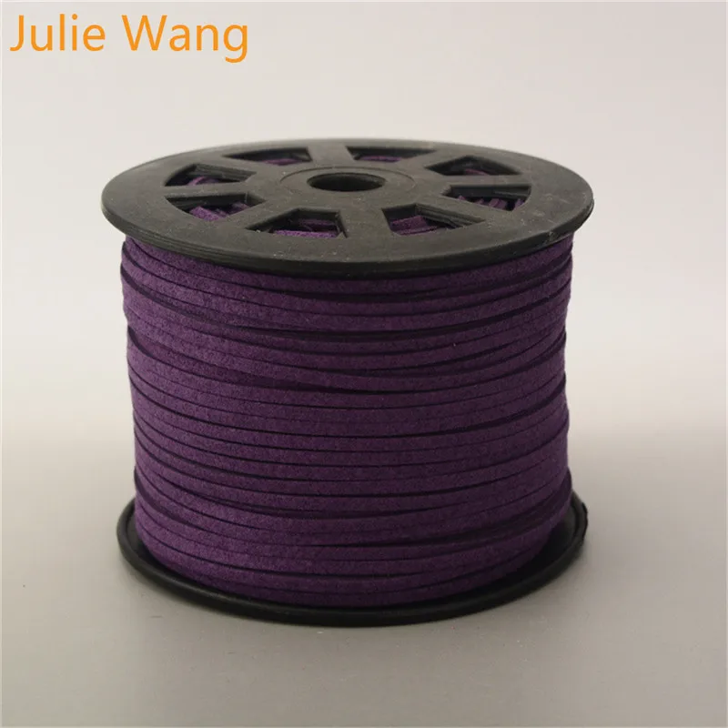 Julie Wang, 5 м/упаковка, 2,6 мм, замшевые шнуры для самостоятельного изготовления ожерелья, подвеска, цепочка, веревка, браслет, аксессуары для изготовления ювелирных изделий - Цвет: DeepPurple