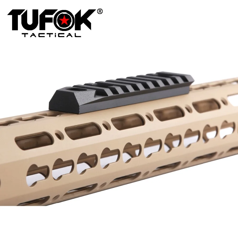 Крепление адаптер TuFok Keymod Picatinny Rail Section Bipod 9 слотов Weaver с поворотной розеткой для