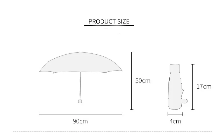 Маленький зонтик с прозрачным карманом, защищающий от УФ-лучей, ветрозащитный зонт, пять складных зонтов, компактный дождевик, Детские Зонты, непромокаемые