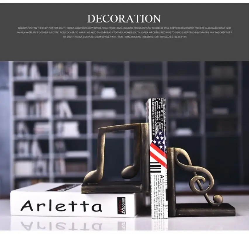 1 Pair Resin crafts bookend  creative antique home desk decoration TV cabinet decoration for school stationery & office Supply