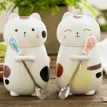 400 мл мультфильм 3D стерео кружка с изображением кошачьей мордочки милый котенок большой емкости керамическая чашка молоко чай кофе кружка ложка с крышкой подарок на праздник