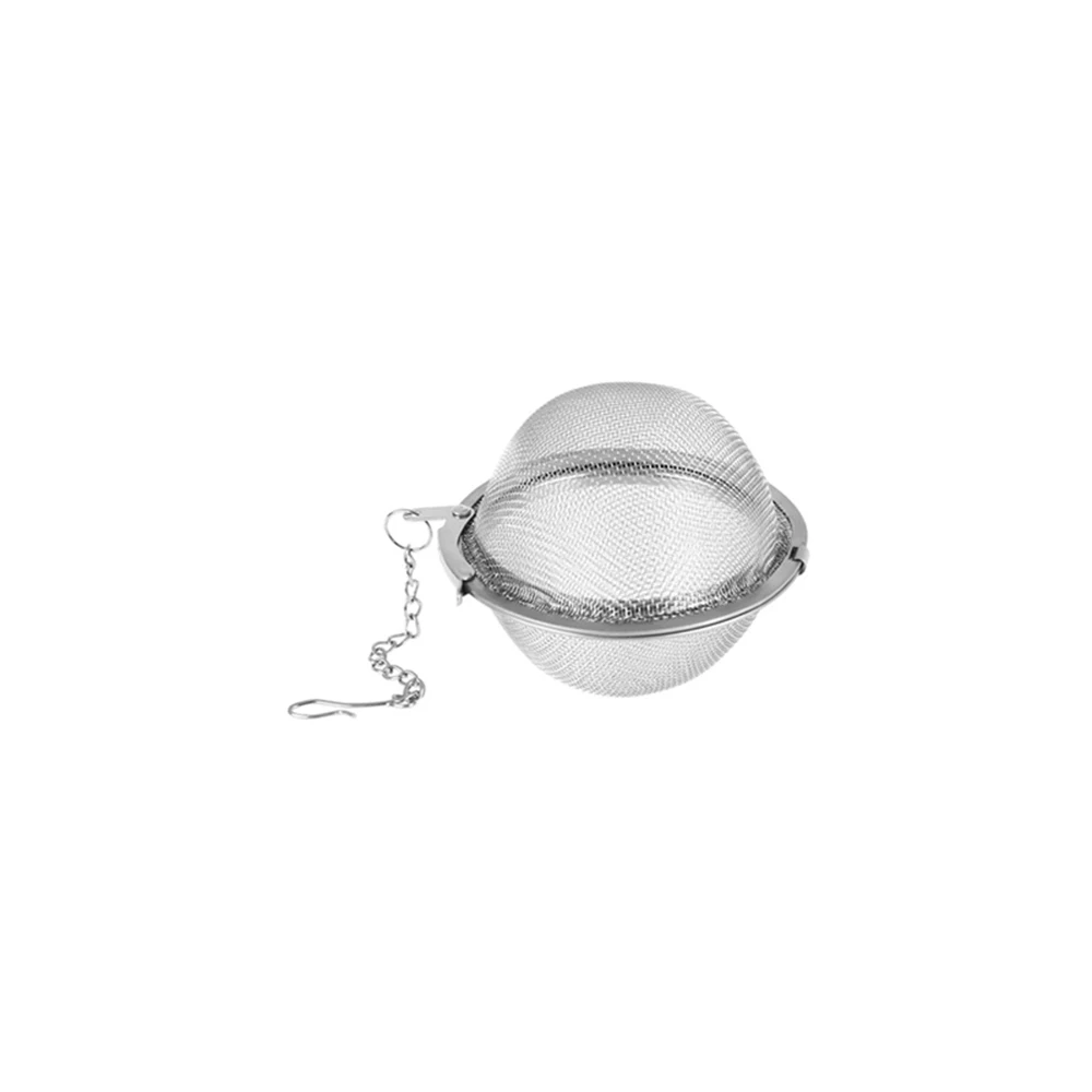 45MM Сито для чая из нержавеющей стали, круглый шар, сито для заварки, отверстия, цепь, сфера, сетчатый фильтр для кофе, сито для приготовления пищи, инструменты - Цвет: 45MM
