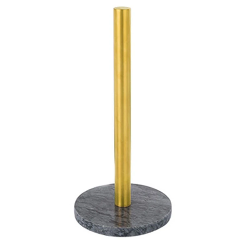 

Nordic Retro Style Natural Marble Gold-Plated Kitchen Paper Towel Holder Roll Holder Desktop Jewelry Storage Shelf