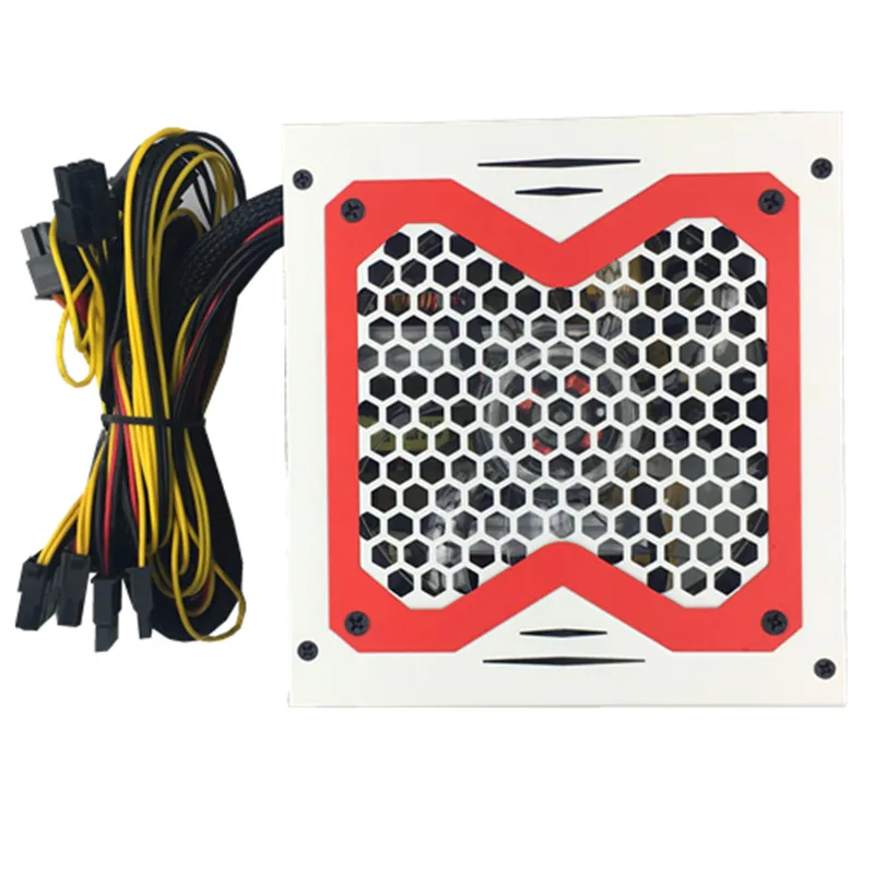 12 فولت PSU 600 واط امدادات الطاقة سطح المكتب 600 واط ATX PSU 600 واط PC مصباح LED للامداد بالطاقة الألعاب 120 ملليمتر مروحة PC الطاقة الكمبيوتر PSU ATX 24pin SATA