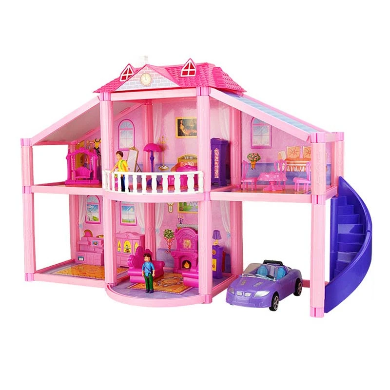 Beneden afronden bolvormig mug Poppenhuis Realistische 3D Plastic Poppenhuizen Monteren Poppenhuis Twee  Verdiepingen Villa Model Speelgoed voor Kinderen kinderen Meisjes Spelen  geschenken|Poppenhuis| - AliExpress