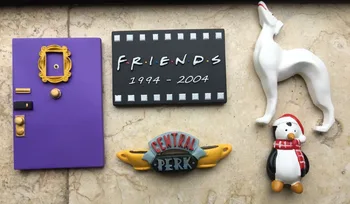 

New Friends Monica Door Photo Frame Central Perk hugsy Big white dog Resin Refrigerator Stickers Magnets