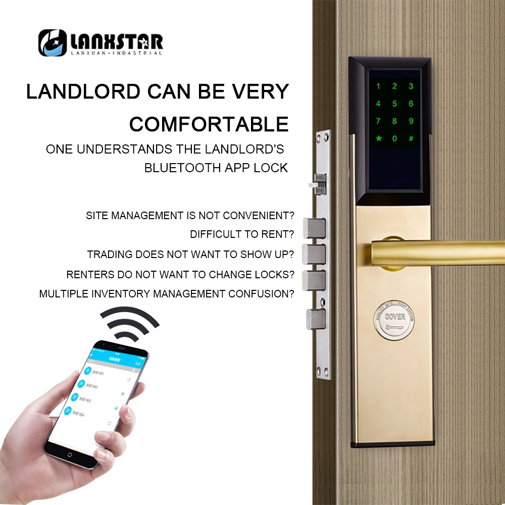 Смарт замок дверной механический с RFID защитой и от кражи из нержавеющей