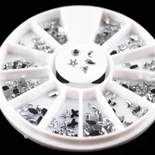 Горячие Серебристые разные камни ногтей горный хрусталь маленькие бусины разной формы Маникюр 3D украшение для ногтей в колесах Аксессуары#5