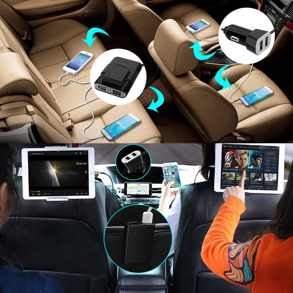 Universal Portatil mobile charger 4 ports for front back seat phone Charging Cigarette Lighter Adapter 4 USB Car-Charger 17 (1)