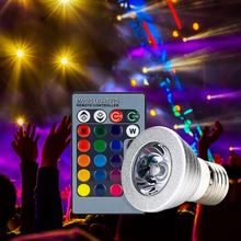 10 шт./лот светодиодный RGB осветительная лампа с инфракрасным пультом дистанционного управления 16 цветов Изменение светодиодный светильник E27 AC85-265V E27 для внутреннего освещения