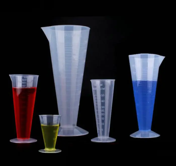 8 шт 50 мл прозрачные пластиковые конусные мерные чашки