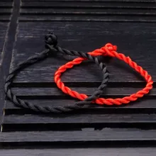 1 шт. модная красная линия Lucky красная цепочка веревка ручной работы и звенья браслеты для женщин мужчин ювелирные изделия для влюбленных пар