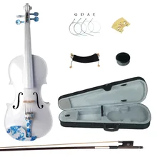 Kinglos 4/4 полный размер красный белый из твердой древесины скрипичный набор из черного дерева с креплением для плеч чехол с бантом канифоль мост