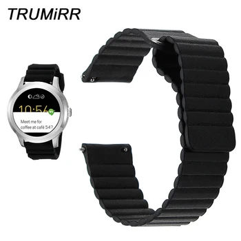 

Magnetic Genuine Leather Watchband for Fossil Q Founder Wander Crewmaster Marshal Grant Quick Release Pin Watch Band Wrist Strap