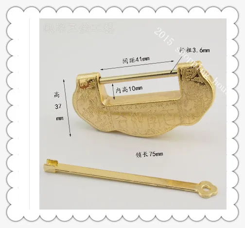 

A025 Furniture accessories Mini small antique lock box cross open padlock Chinese ancient locks Zinc alloy
