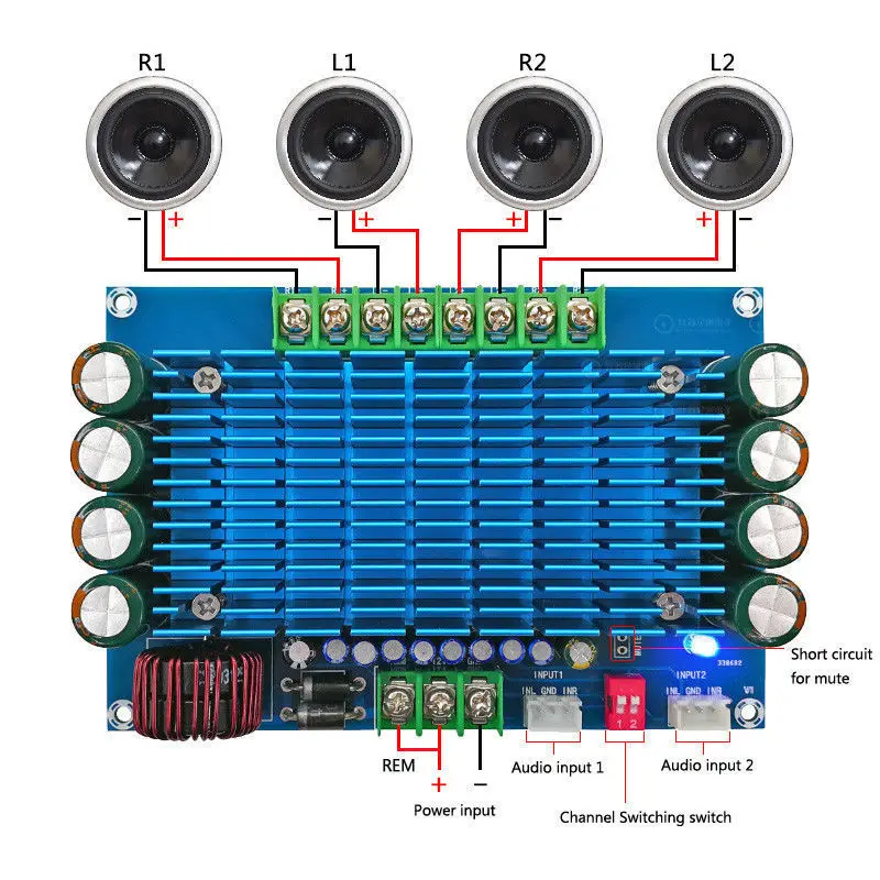 

50W *4 TDA7850 Car 4 Channels 12V Large Power Audio ACC Digital Amplifier Board