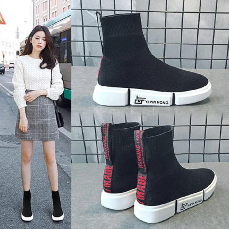 

High-top socks shoes 2018 new sports shoes autumn and winter fashion personality elastic socks boots