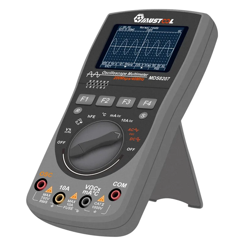 Beste Mustool Verbeterde MDS8207 Intelligente 2 In 1 Digitale 40 Mhz 200 Msps S Oscilloscoop 6000Counts True Rms Multimeter met Analoge Grap