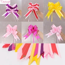 Taoup 10pcs Fios Bowknot Puxe Fita Da Flor Acessórios de Decoração Para Eventos da Festa de Caixas de Bombons de Presente De Casamento De Embrulho Puxe Arcos Fitas