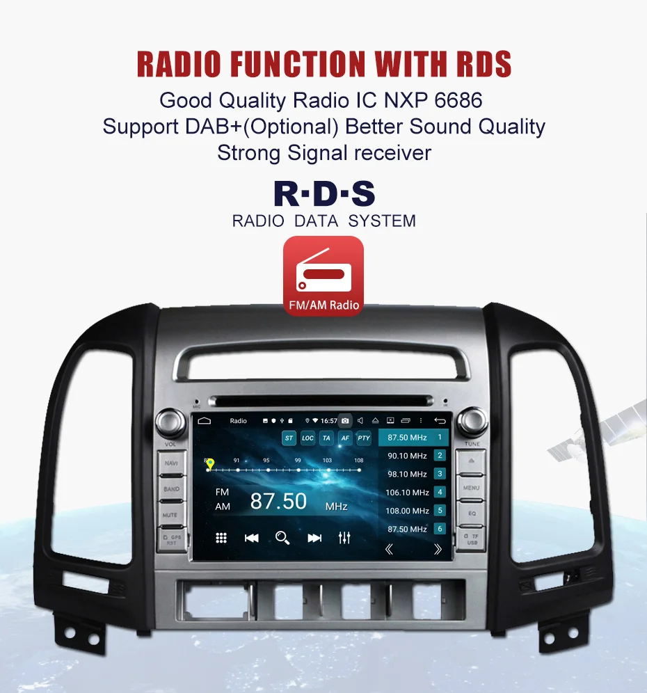 KANOR 1024*600 Восьмиядерный 4G Android 9,0 2din автомобильный Радио DVD gps для hyundai Santa Fe 2006-2012 головное устройство радио Cessette рекордер