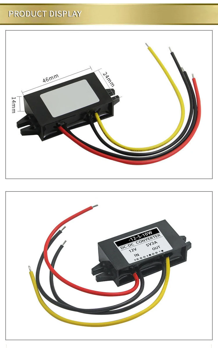 Voltage Converter 12V to 3.3V 3.7V 4.2V 5V 6V 7.5V 9V 2A Car Power Supply IP67 Waterproof DC Step-down Buck Module Converters