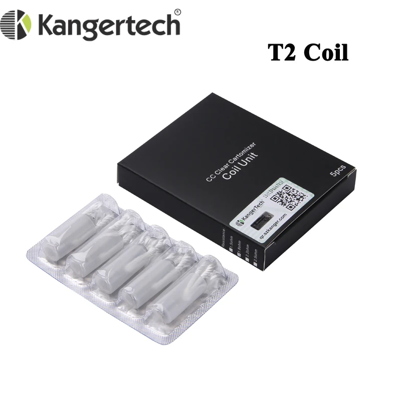 

50pcs/lot Kanger T2 Long Wick Heating Replacement Coils 1.8ohm 2.2ohm 2.5ohm For Kangertech T2 Atomizer Clearomizer Vape