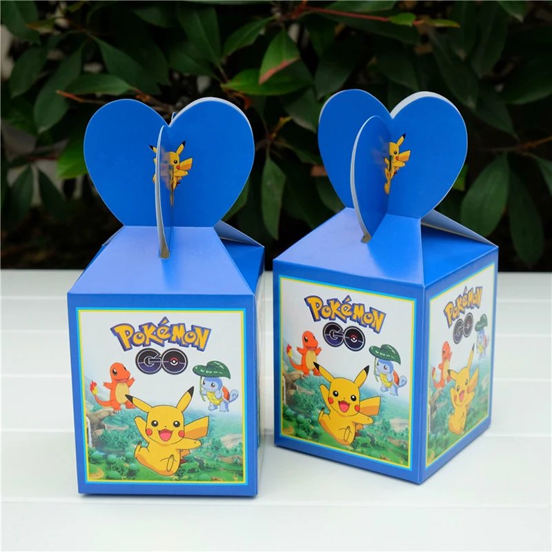 

6pcs/bag pokemon candy box Children Birthday Party Decorations Kids Party Supplies Birthday Disposable Tableware Sets