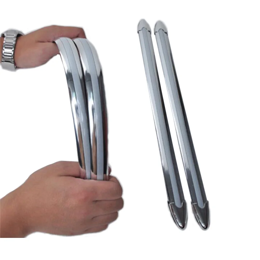 4PCS CAR AUTO BUMPER ANTI-SCRATCH STICKER SILVER CHROME CORNER PROTECTOR GUARD STRIPE DIY FRONT REAR COLLISION PROTECTION BAR car stickers car door stickers bumper corner protector car bumper sticker