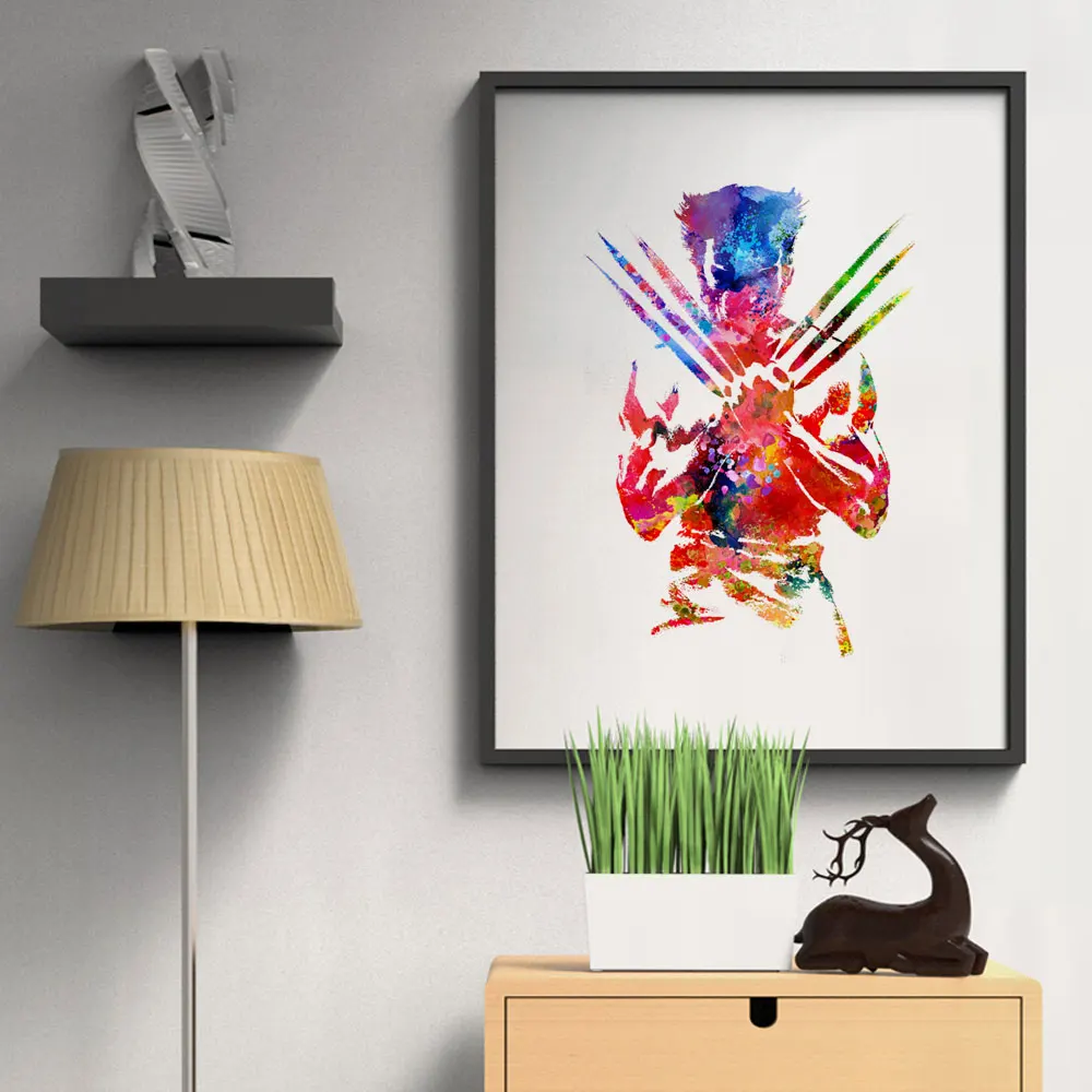

X-Men The Wolverine Watercolor Art Posters Watercolor Art Paint Wall Hanging Home Decor Kids Room Poster Watercolor Artwork X42