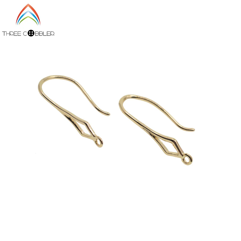 3 pairs Gold plated earring hooks new design for high quality jewelry
