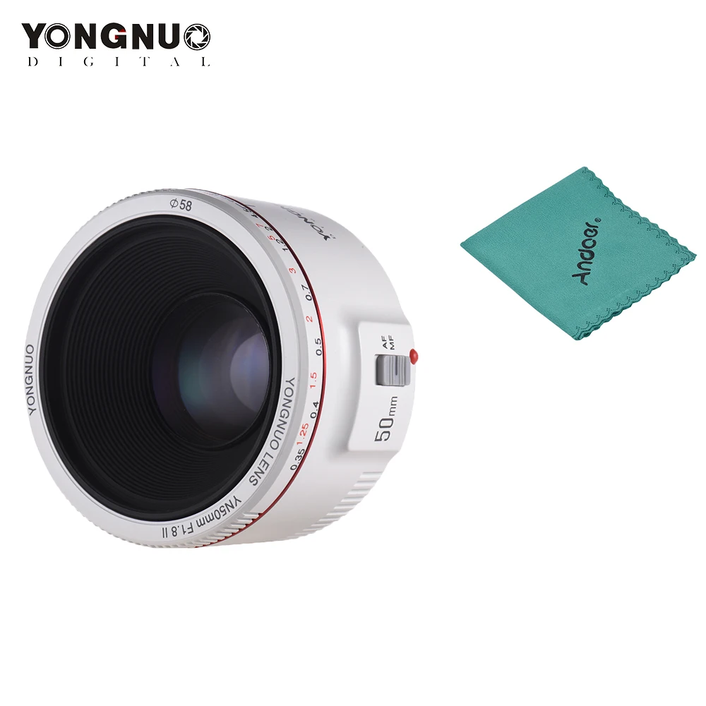 Объектив YONGNUO YN50mm F1.8 II стандартный объектив с большой апертурой и автофокусом 0,35 объектив с самым близким фокусным расстоянием для Canon EOS 70D 5D2