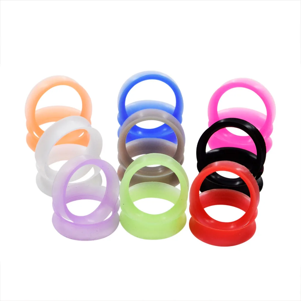 1 Pair Ear Plugs Flesh Tunnels High Quality Piercing Thin Silicone