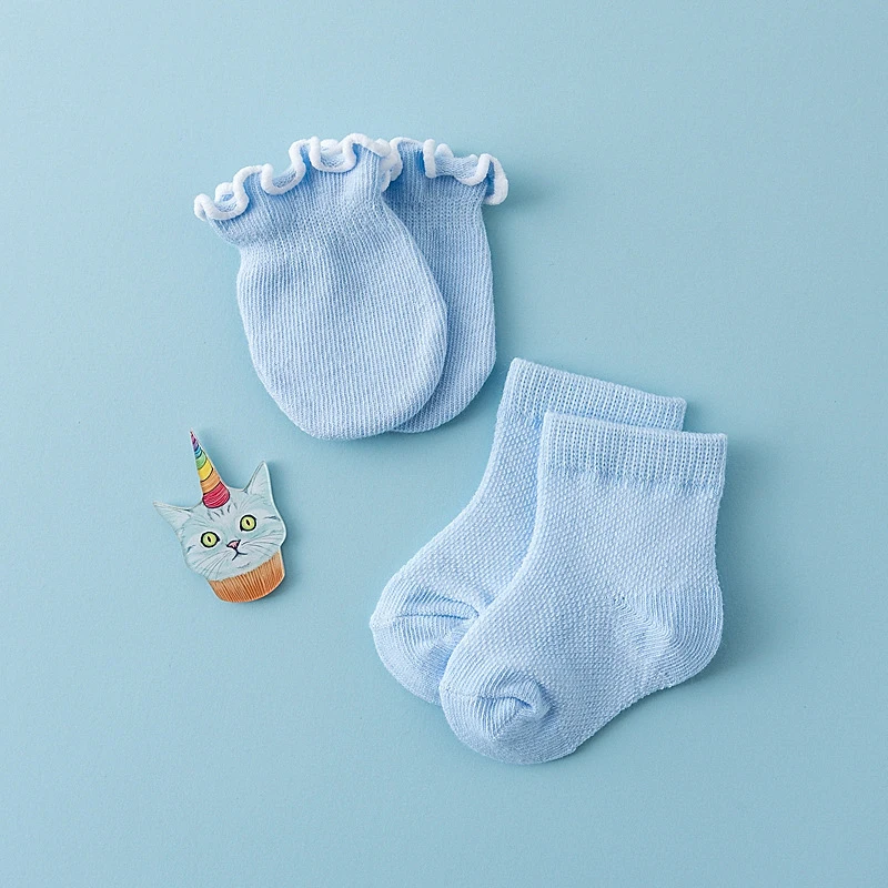 2 пар/компл. Детские носки Анти-Царапины перчатки для детей хлопковые носки для новорожденных детские носки в ретро-стиле; носки с кружевной оборкой носки-тапочки