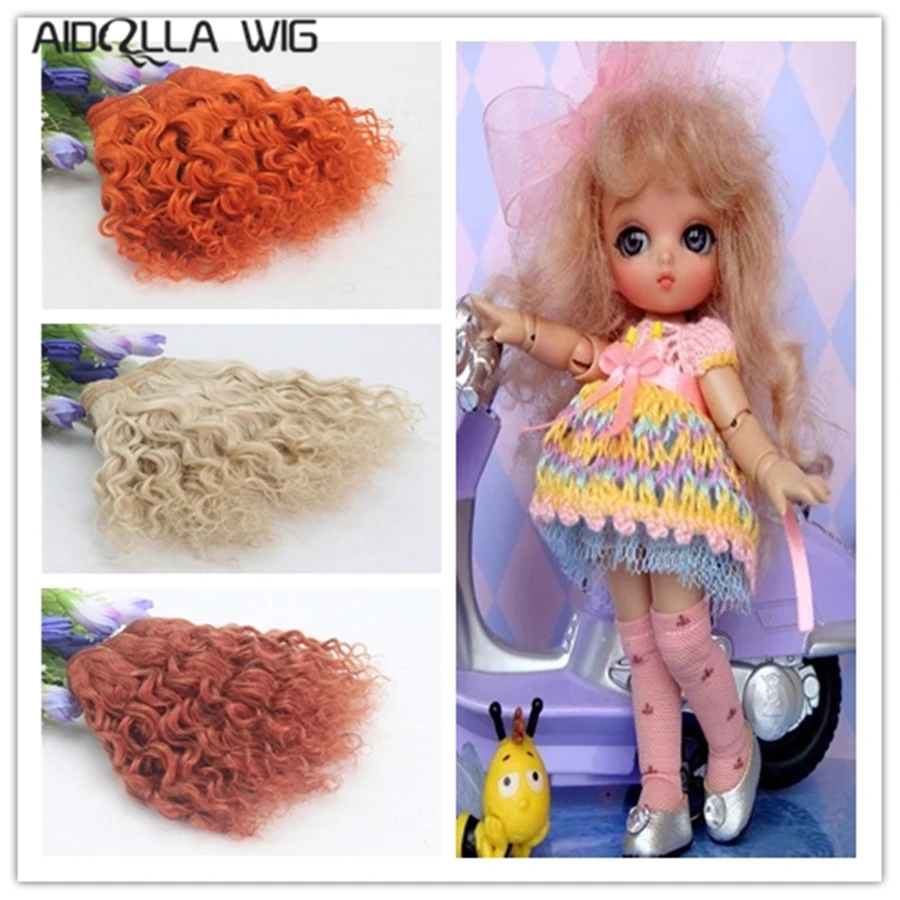 1pcs 15*100cm High Temperature Fiber Fashion Wool Curls Doll Hair Wefts
